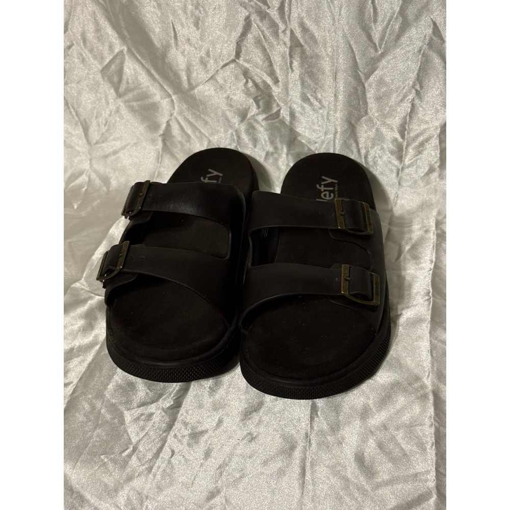 Gravity Defyer Men's Leather VersoCloud Absorbing Stress Recovery Slides Size 10